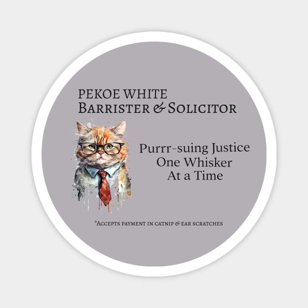 Cat Lawyer - Barrister & Solicitor Magnet by Jambuki Designs